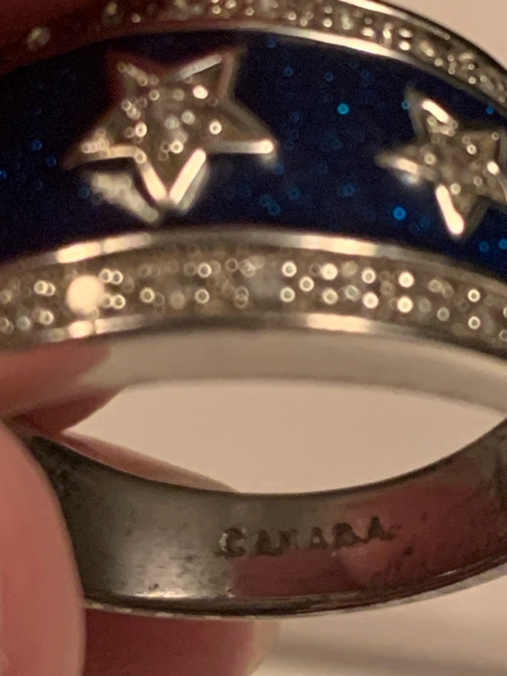 Blue Star Enamel Ring with Sparkle Accents - Picture 7 of 8